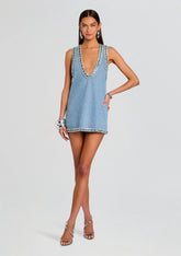 Stevie Embellished Denim Dress