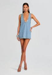 Stevie Embellished Denim Dress